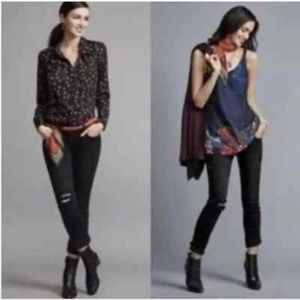 Cabi Black distressed boyfriend size 14